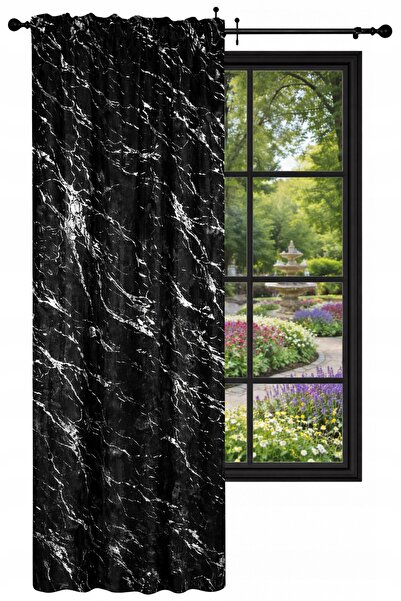 NOW-ART , Draperie Gata Facuta, Design Elegant, 140x250 cm, Negru, Montare Cu...
