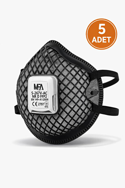 MFA FFP2 Ventilli Toz Maskesi Aktif Karbonlu Koruyucu Maske - 5 ADET