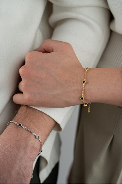 Silvano Jewelry 925 Ayar Gümüş Çift Yonca Bileklik