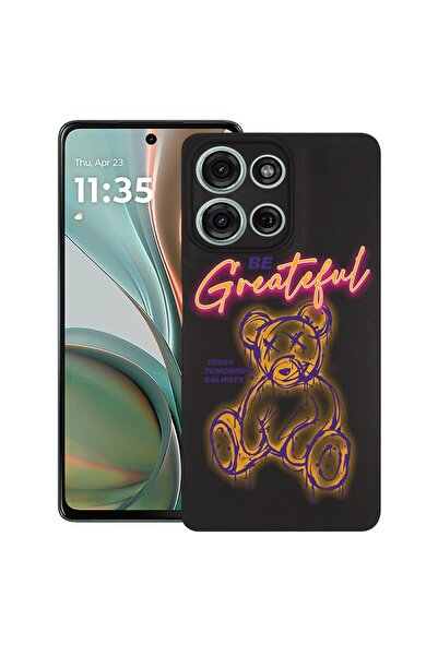 bestcase Калъф за Motorola Moto G75, Мече - Бъди благодарен, Тънък силиконов ...