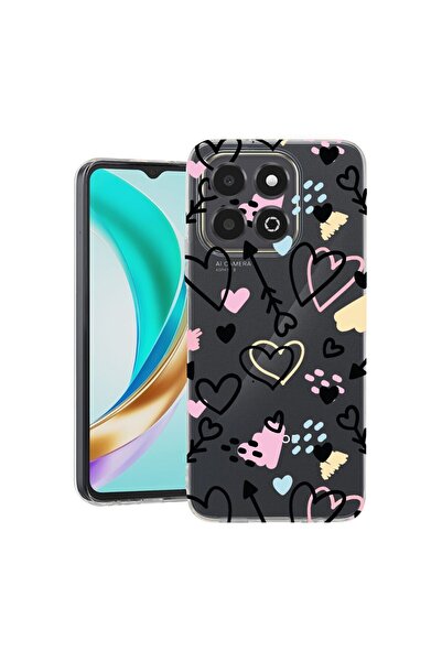 bestcase Διαφανής Λεπτή Θήκη Σιλικόνης Συμβατή με Honor X6c, Σύμβολα Αγάπης, ...