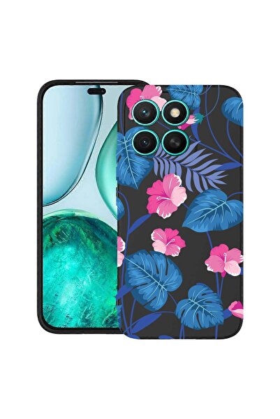 bestcase ¬Æ Husa pentru Honor X8C, Tropical Blue Flowers, Slim Silicon 0.8MM,...