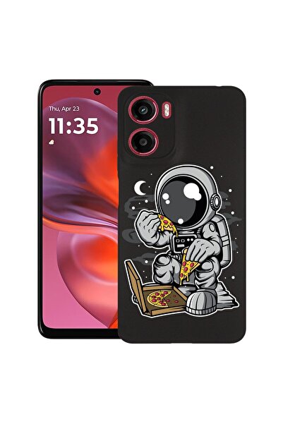 bestcase Θήκη για Motorola Moto E15 / Moto G05, Σχέδιο Αστροναύτης Πίτσα, Λεπ...