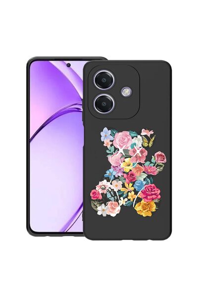 bestcase Калъф за OPPO A60 5G / A40 / A40M, Дизайн Мече и Цветя, Тънък силико...