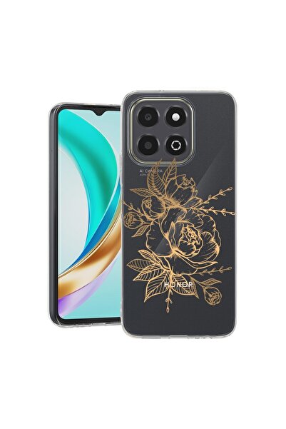 bestcase Husa pentru Honor X6b, BestCase¬Æ Clear Silicon 2MM, Golden Rose, An...