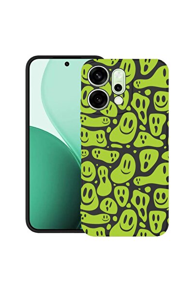 bestcase ¬Æ Husa pentru OPPO Reno14 5G cu Design Green Acid Smiley, TPU Mat U...
