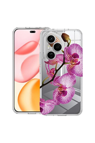 bestcase Противоударен калъф, съвместим с Honor 400 Pro, Флорален - Розова ор...