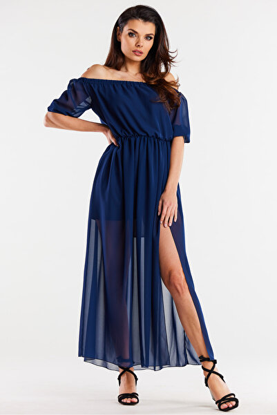 Awama Dress A515, Awama, Polyester, Navy Blue, L-XL INTL