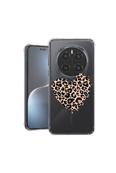 bestcase Калъф за Honor Magic7 Pro, Удароустойчив 1.5ММ, Леопардово сърце, За...