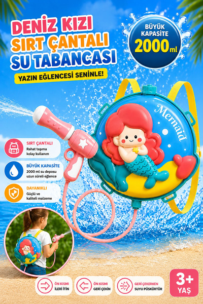 Mofy Baby Sırt Çantalı Sırta Takılabilen Pompalı Su Tabancası 2000ml Kapasite...