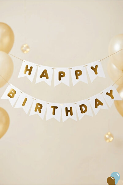 Bunloon Banner decorativ pentru petrecere, cu textul „Happy Birthday” scris î...