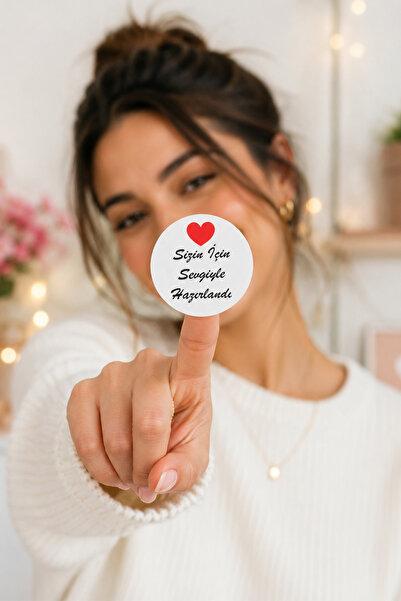 birikiyedi 105 Stickers for Packaging, Prepared with Love for You/3,5 cm