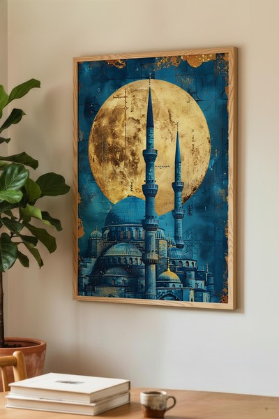 Zevahir Mobilya Dekorasyon Masă individuală din lemn cu design Golden Full Mo...