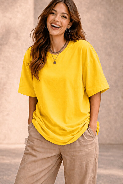 ArtYus Basic Unprinted Unisex Oversize T-Shirt – Cotton Crew Neck Casual T-Shirt