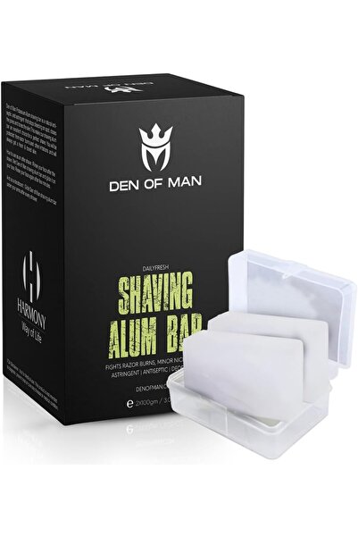 DEN OF MAN Alum Stone Bar, 2x100g | Natural After Shave Block for Razor Nicks...