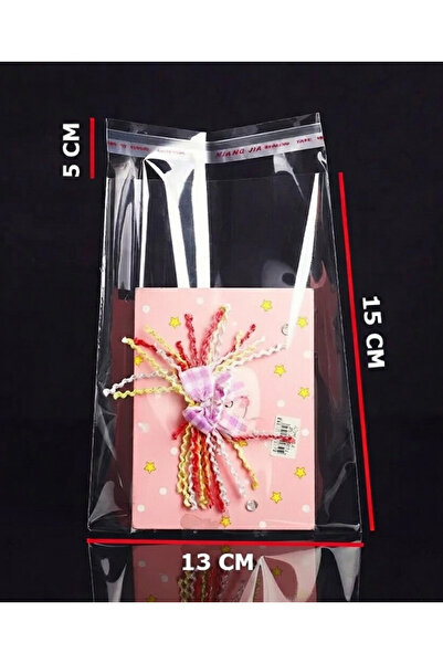 HG AMBALAJ 150 Adet 13X20 Cm Bantlı Yapışkanlı Şeffaf OPP Jelatin Poşet ( 13X...