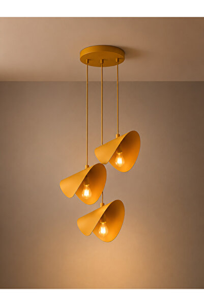 avizade VELARİS Eskitme Metal 3'lü Sarkıt Avize – Minimalist Modern Salon Ayd...