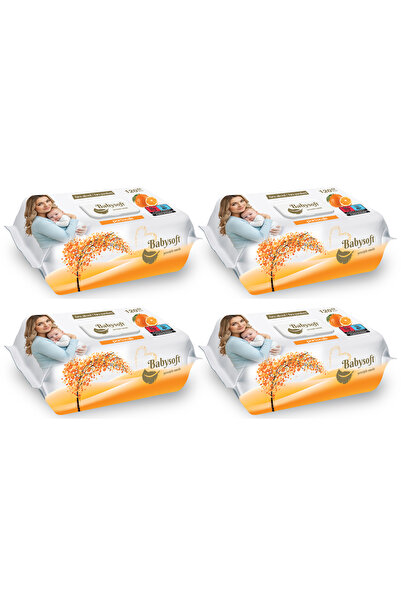 Babysoft Șervețele umede cu parfum de portocale 120 bucăți x 4 pachete (480 ș...
