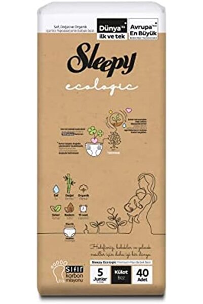 Yıldızan zkra shop Ecologic Ekonomik Paket Külot Bez 5 Numara Junior 40 Adet ...
