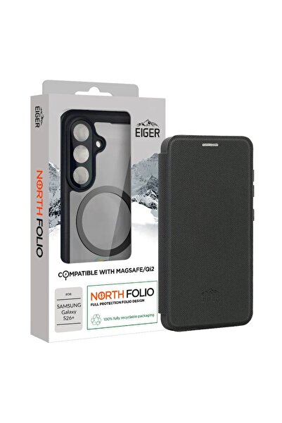 EIGER Husa North Folio Magsafe Samsung Galaxy S26 Plus Negru