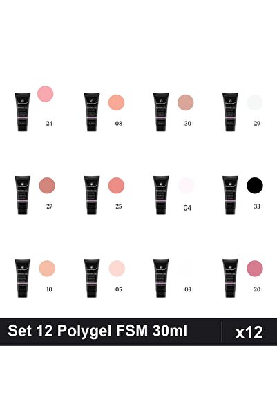 FSM Set 12 Polygel 30ml - Nr.03, Nr.04, Nr.05, Nr.08, Nr.10, Nr.20, Nr.24, Nr...