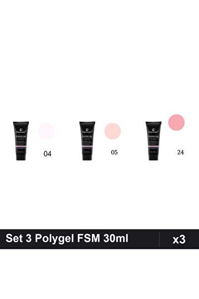 FSM Set 3 Polygel 30ml - Nr.04, Nr.05, Nr.24 - Construcție Unghii