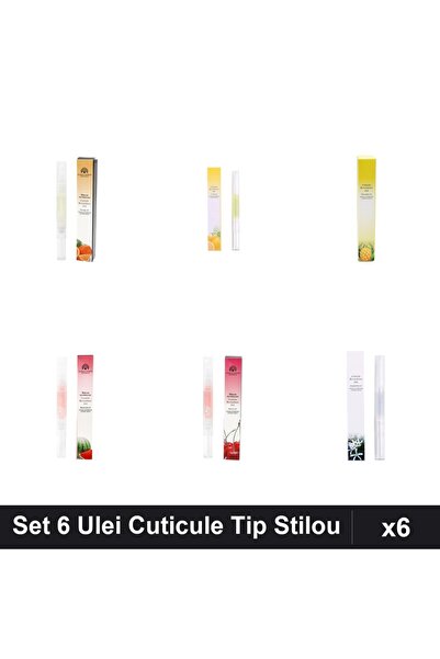 global fashion Set 6 Ulei Cuticule Tip Stilou - Portocală, Lemon, Ananas, Pep...