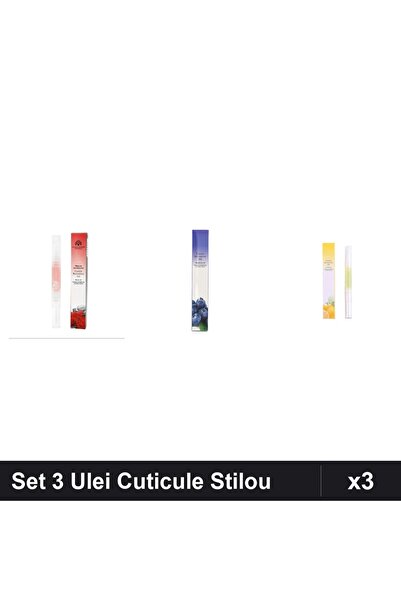 NAİLS Set 3 Ulei Cuticule Tip Stilou - Trandafir, Blueberries, Lemon - Global...