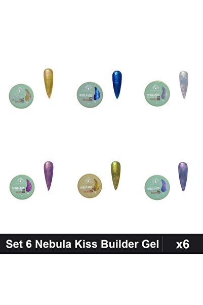 global fashion Set 6 Nebula Kiss Builder Gel 15g - Nr.06, Nr.16, Nr.10, Nr.08...