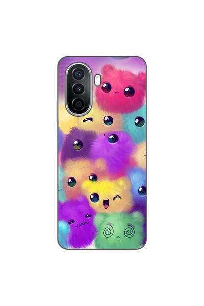 OEM Θήκη συμβατή με Huawei Nova Y70 από σιλικόνη gel TPU με πολύχρωμο αφράτο ...