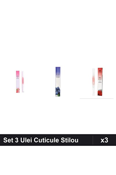 NAİLS Set 3 Ulei Cuticule Tip Stilou - Peach, Blueberries, Trandafir - Ingrij...