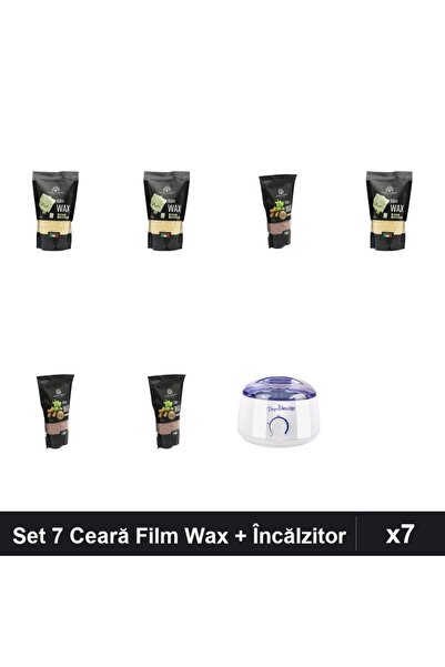 global fashion Set 7 Ceară Epilare Film Wax 450g + Încălzitor ProWax - Ciocol...