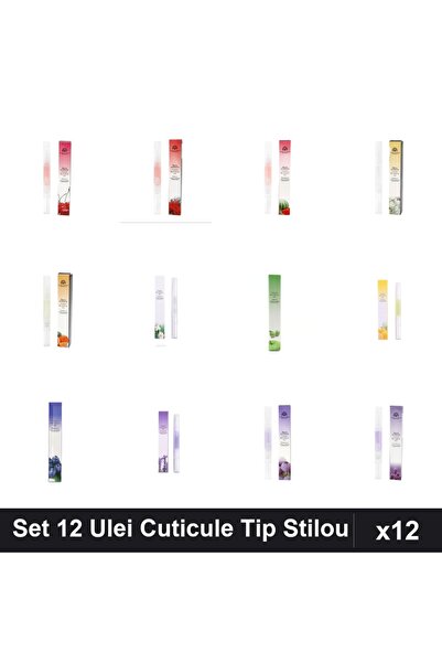 global fashion Set 12 Ulei Cuticule Tip Stilou - Cireșe, Trandafir, Pepene Ve...