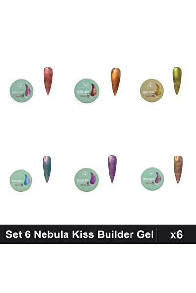 global fashion Set 6 Nebula Kiss Builder Gel 15g - Nr.03 Nr.04 Nr.07 Nr.08 Nr...