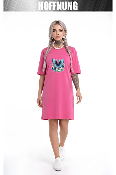 HOFFNUNG Women's Short Sleeve Crew Neck T-Shirt Dress Nightgown