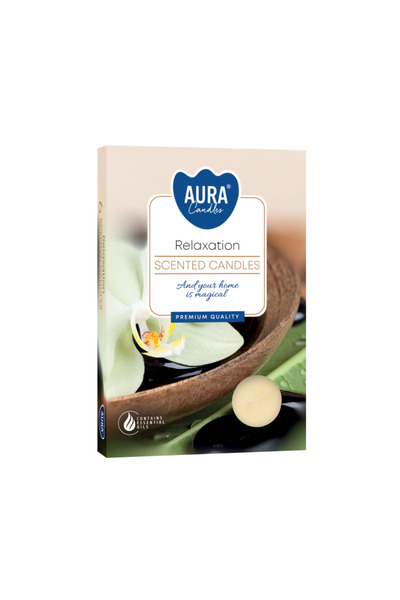 BISPOL Lumanari parfumate, Bispol Aura Candles, Relaxare, 6 bucati