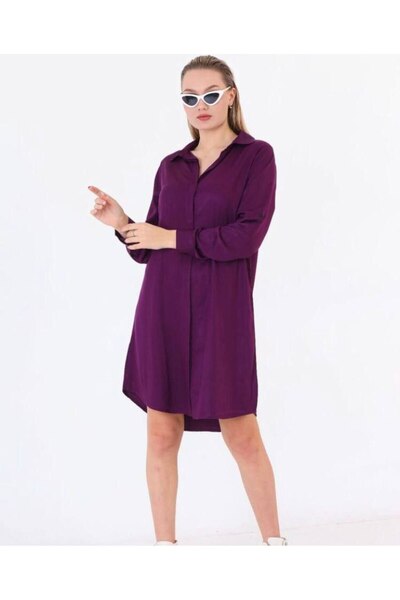 Polologin Butik Μπελμάντο Βισκόζινο Υφασμάτινο Τουνίκ σε χρώμα Δαμασκηνί
