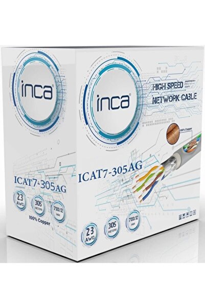 Inca Ethernetkabel 23AWG Cat7 S/FTP1 10Gbit 305.00m grau