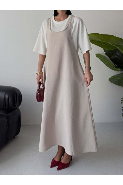 VESS MODA T-shirt detailed strap long dress