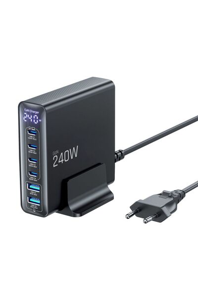 Tech-Protect Încărcător de birou cu 6 porturi ≈Åadowarka DC240W-GAN PD 240W /...