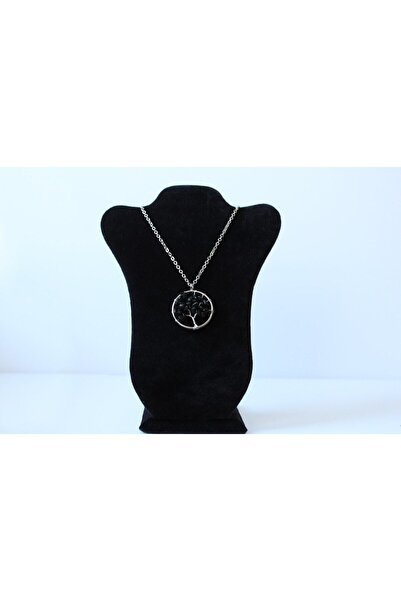 LADIN DOGALTAŞ Black Agate Tree of Life Necklace