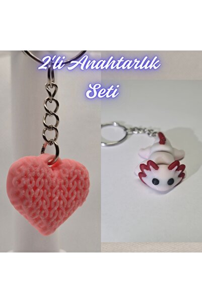 3DAtölyeMaker Light Pink Knitted Patterned Heart and Light Pink Flexible Axol...