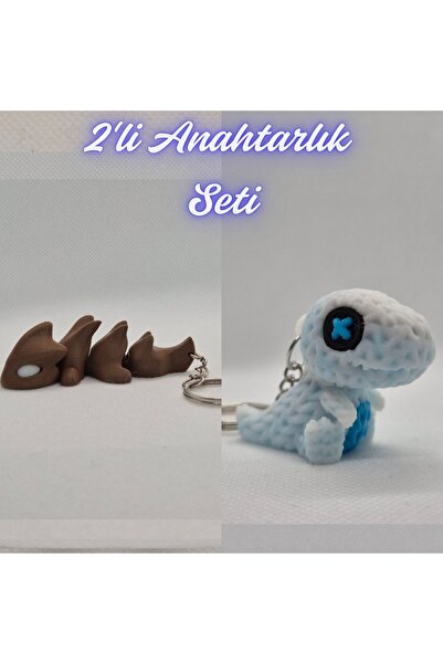 3DAtölyeMaker Dark Brown Flexible Dragon and White Knitted Pattern Moving Din...