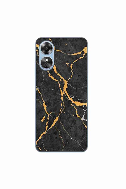 OEM Husa compatibila cu Oppo A17 Silicon Gel Tpu Model Noir Gold Marble