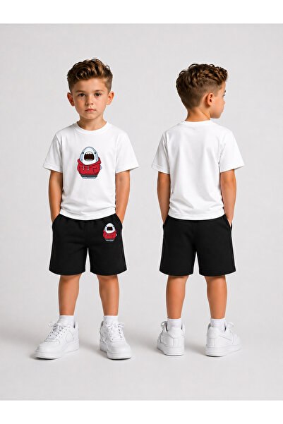 LORVEX Boy's T-Shirt and Shorts Set Printed Summer Cotton Comfortable Fit Com...