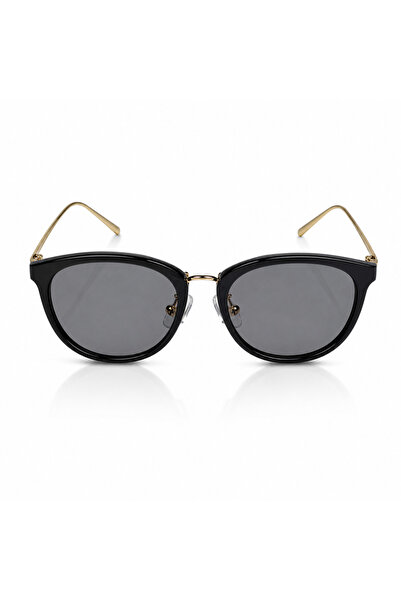 Matteo Ferari Ochelari de soare unisex cat eye negri cu brațe aurii – model e...