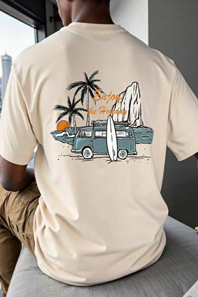 GENIUS STORE Men's T-Shirt Cotton Fabric Back Printed T-Shirt Street Fashion ...