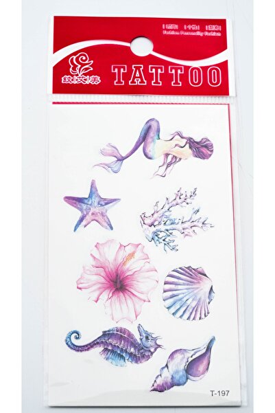 Zuum Accessories Deniz Kızı Model Küçük Boy , Minimal Geçici Dövme,Tattoo
