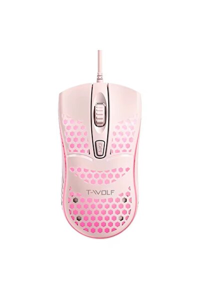 T-WOLF V15 RGB Gaming Mouse Kablolu 4800 DPI Petek Tasarım Işıklı Oyuncu Mouse