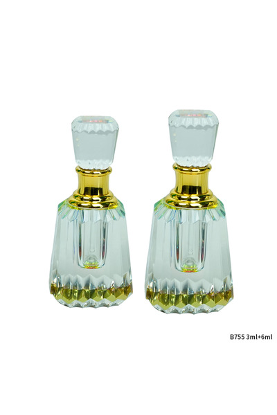 NUJET قطعتان من زجاجات العطور الكريستالية سعة 6 مل + 3 مل B755